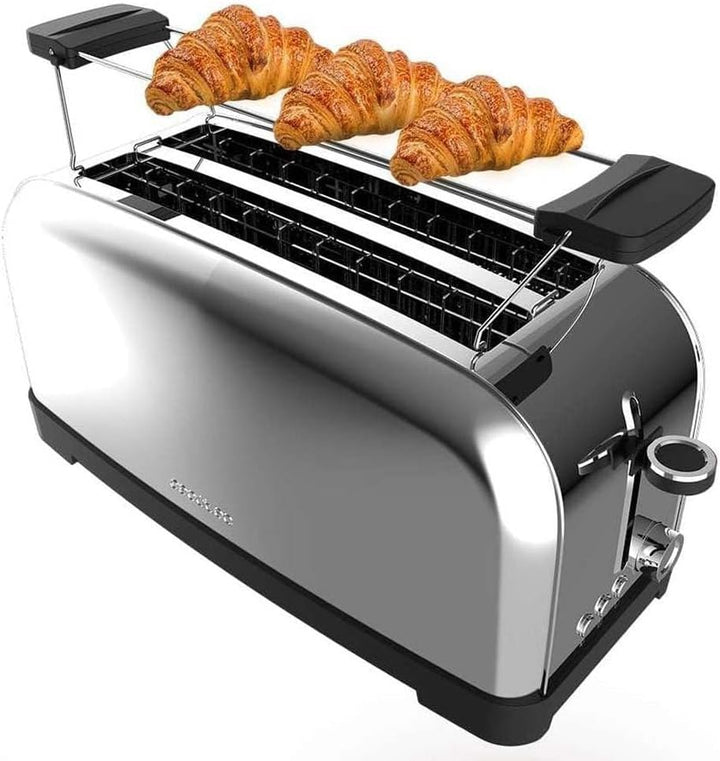 Cecotec Vertikaler Toaster Toastin' time 1500 Inox, 1500W, Doppelter langer und breiter Schlitz 3,8