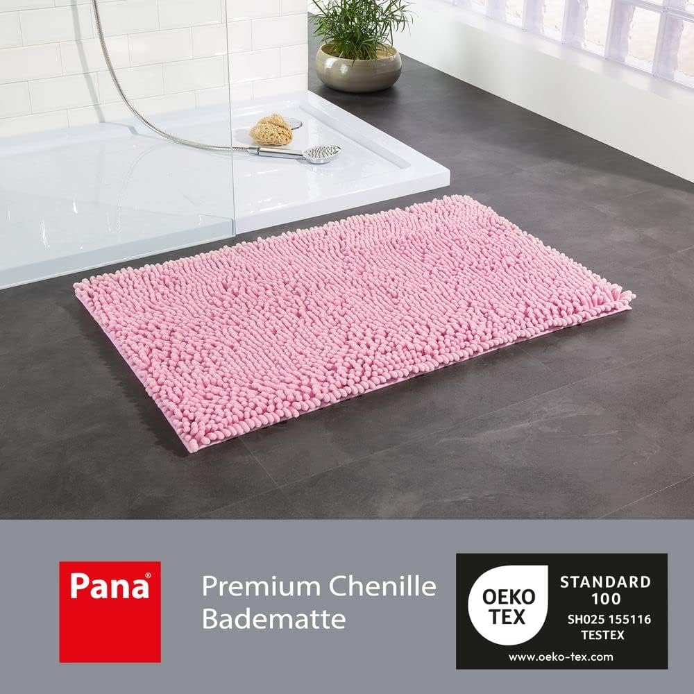 PANA Chenille Badematte in versch. Farben und Grössen • Badteppich aus weichen Fasern • saugstark &amp;