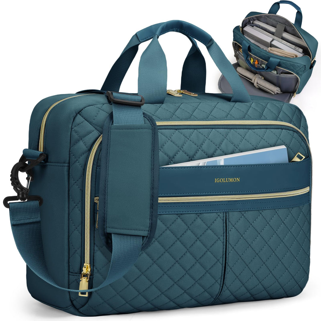 IGOLUMON Laptoptasche Damen 17 Zoll/15,6 Zoll Aktentasche Wasserdichte Laptop Notebook Tasche Arbeit