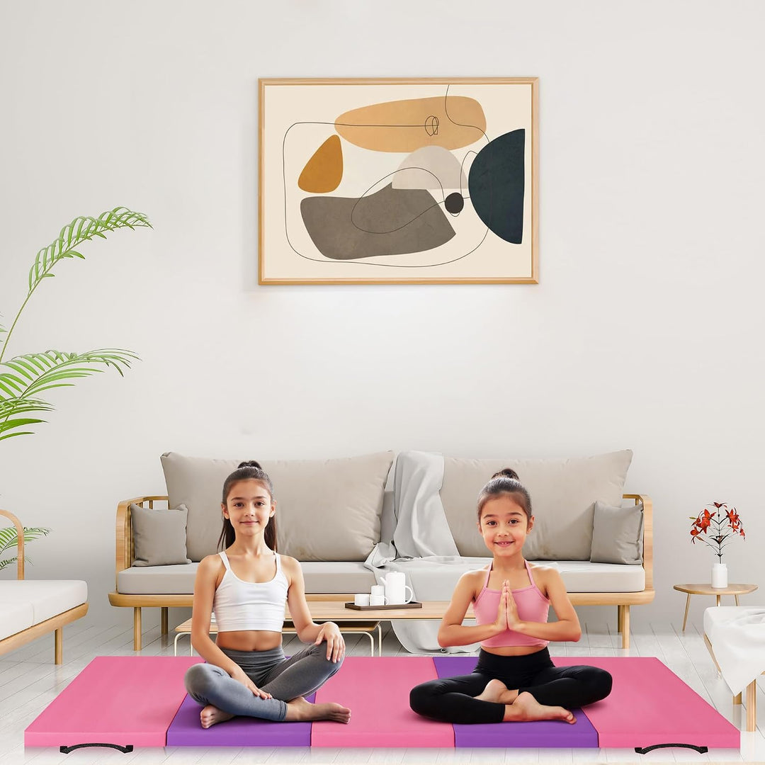 IDEALHOUSE Klappbare Turnmatte 180x60x5 cm, 4/5-Fach Faltbar, Rutschfeste PU&amp;EPE Gymnastikmatte Mit