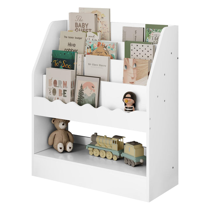 WOLTU Bücherregal Kinder, Kinderregal, weisses Regal Kinderzimmer, mit 5 Fächern, Spielzeugregal, Mo