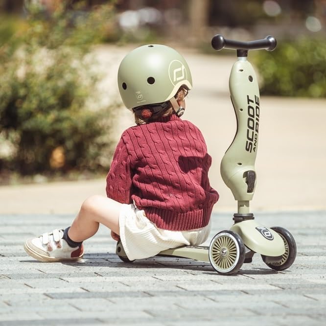 Scoot and Ride Babyhelm mit verstellbaren Trägern, Mattes Finish, Grössen XXS, inklusive LED-Sicherh