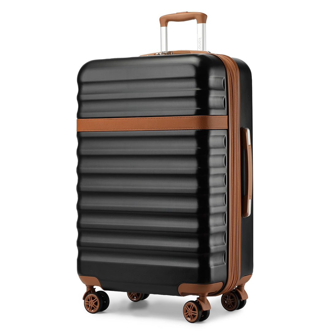 KONO Koffer Trolley Gross Koffer Reisekoffer von ABS+PC Hartschalenkoffer mit 4 Rollen TSA Schloss (