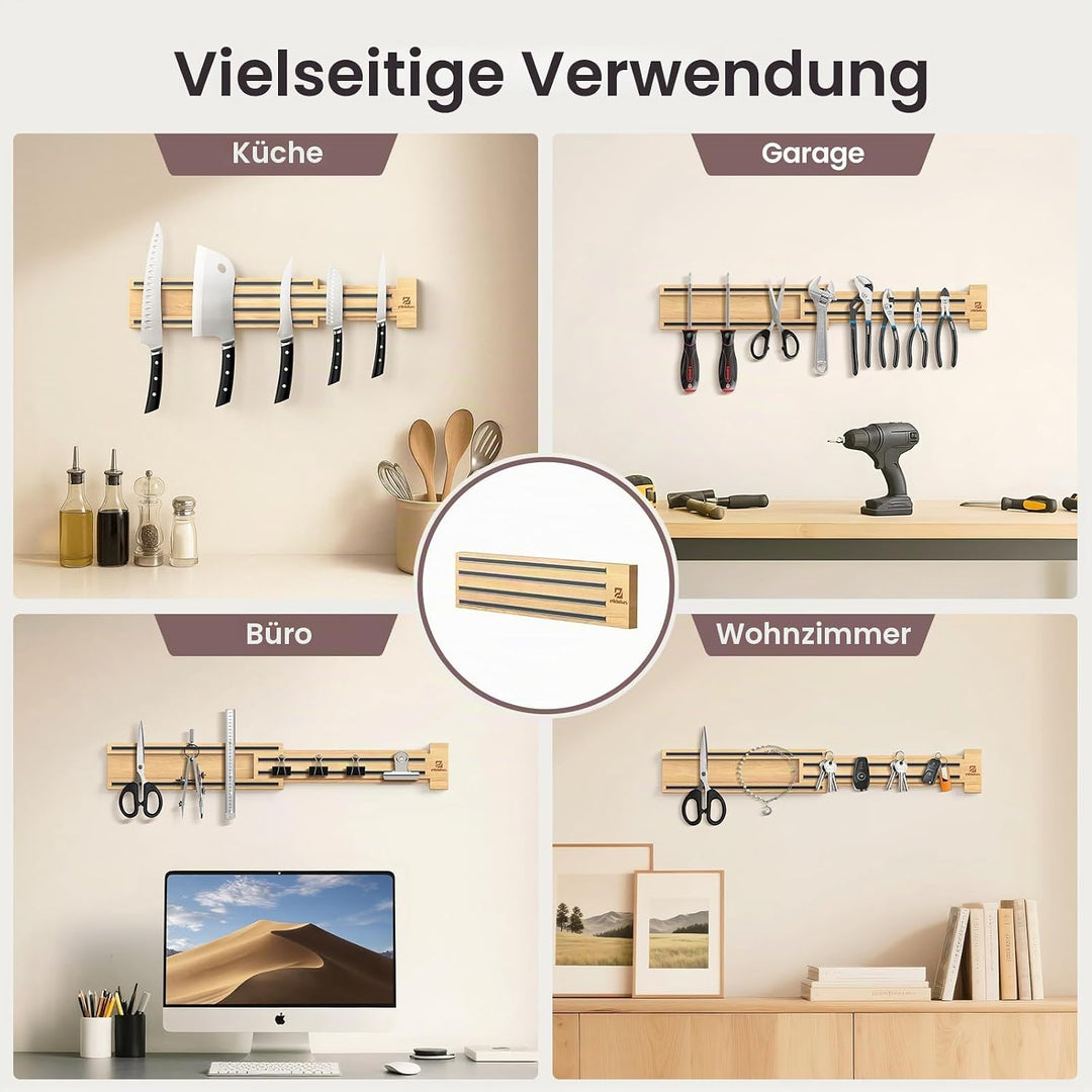 Erweiterbar Magnetleiste Messer mit Extra Starkem Magnet, von 40 bis 80cm Messerhalter Magnetisch Ho