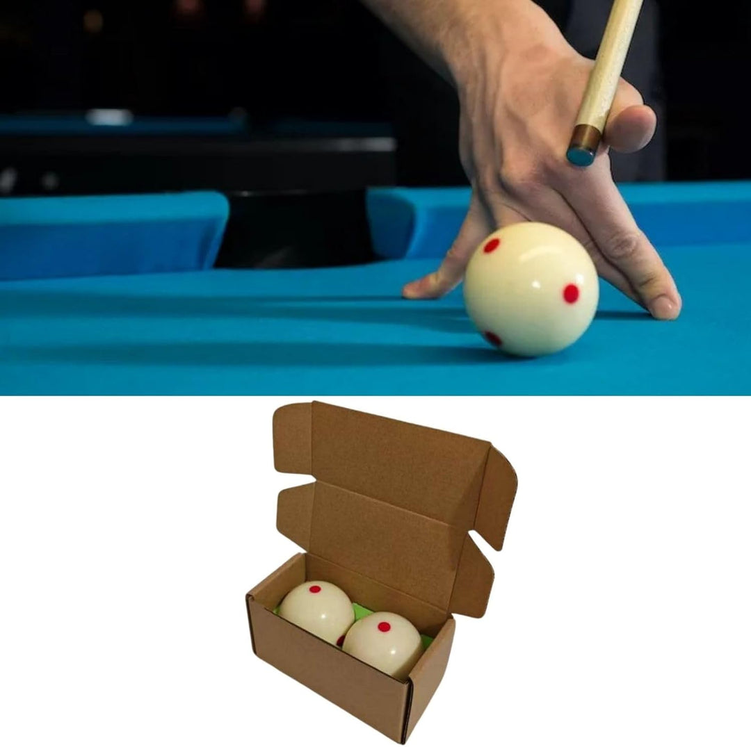 Billardkugeln Weiss, 2 Stück 57,2 mm Billiard Kugel Harz Rot Punkt Billard Cue Ball Billardtisch Tra