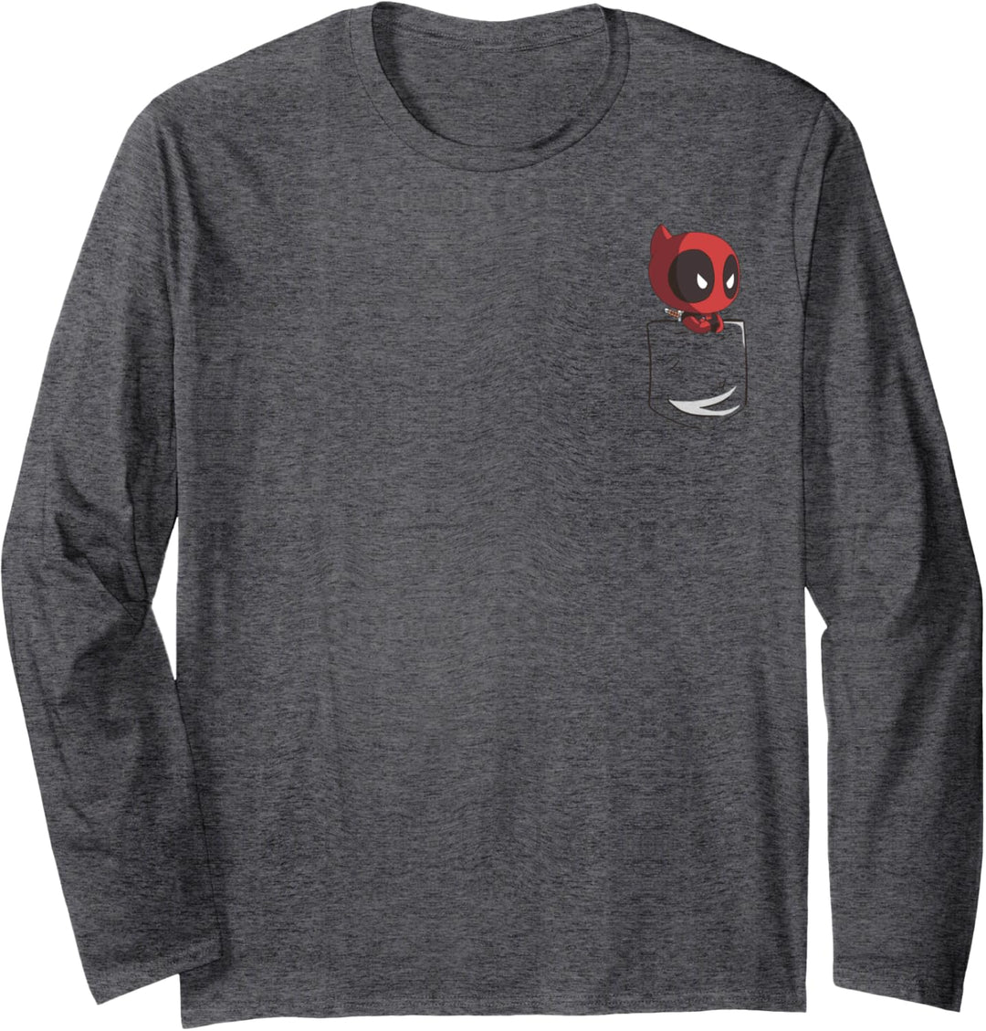 Marvel Deadpool Chibi Faux Pocket Langarmshirt