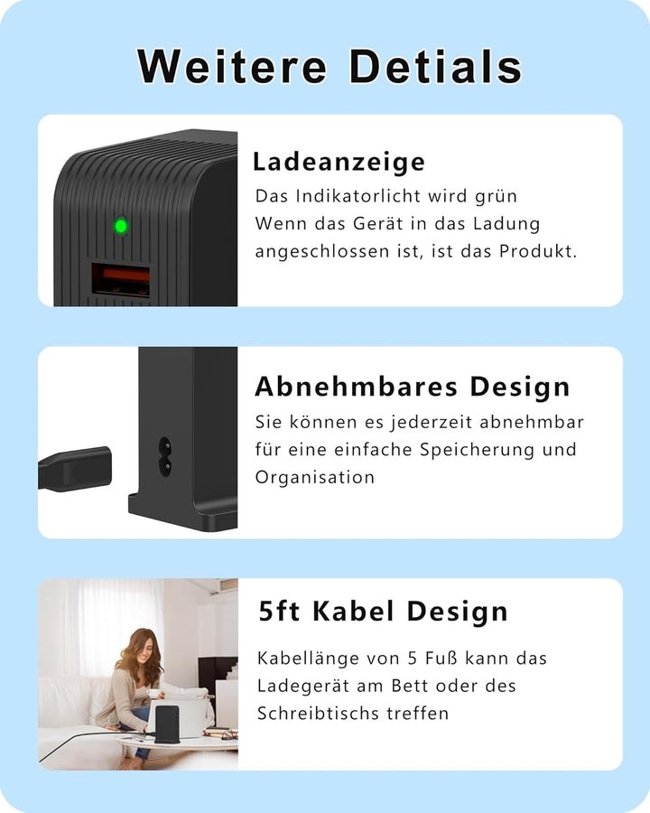 POANES 6 Port USB Ladestation 50W USB Ladegerät Mehrfach USB-C Handy Netzteil Mehrfachstecker Chargi