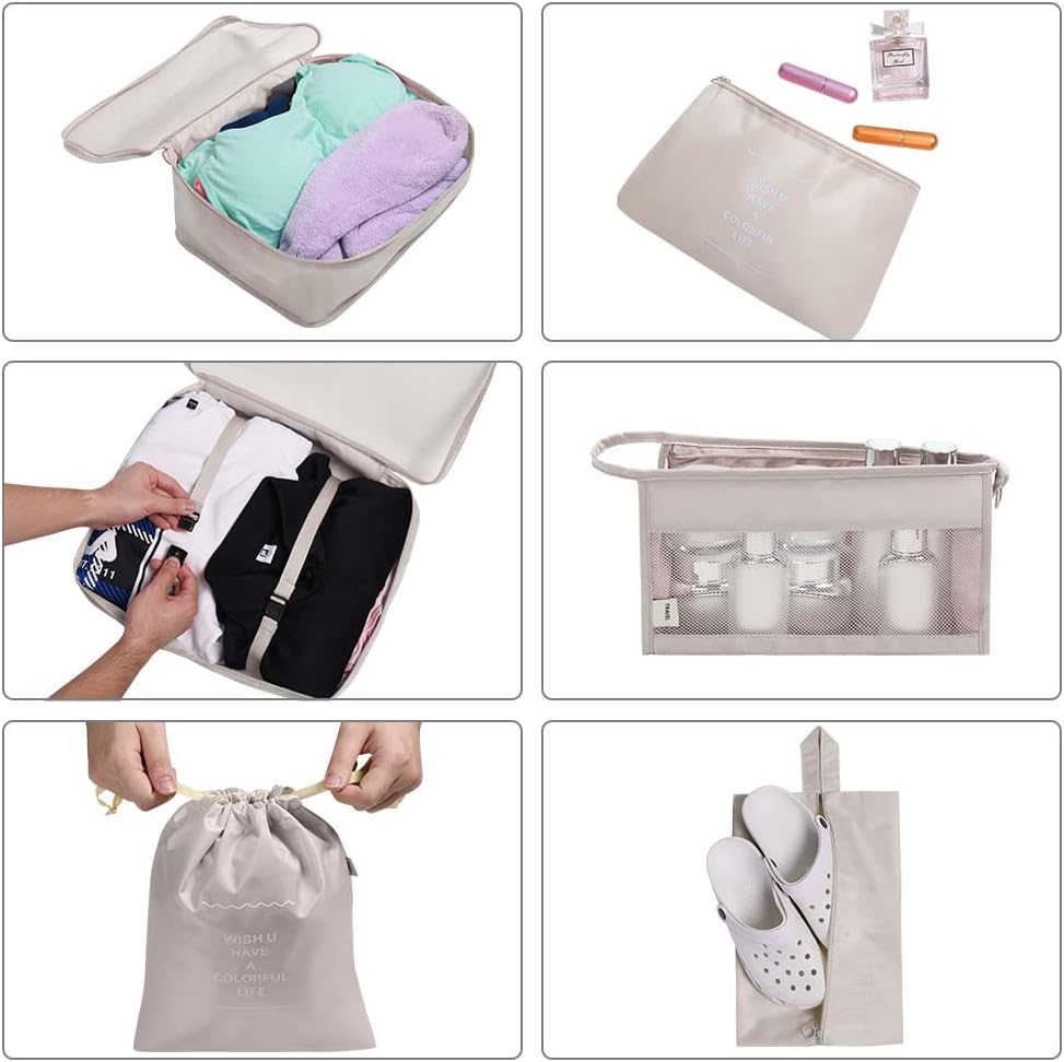 OSDUE Koffer Organizer Set 9-teilig, Packing Cubes, Wasserdichte Reise Kleidertaschen, Packtaschen f
