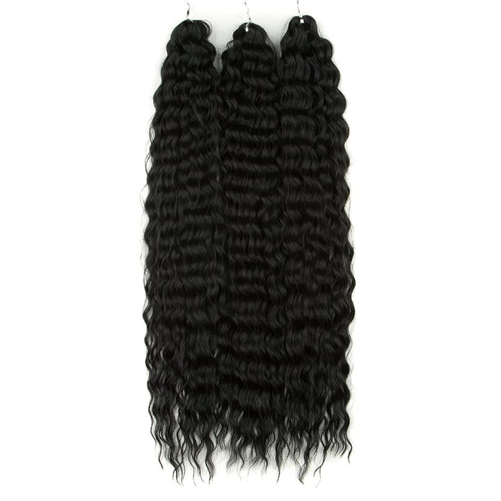 PORSMEER 22 Zoll 3 Packs Tief Twist Crochet Hair Schwarz für Butterfly Locs Crochet Braids Bohemian