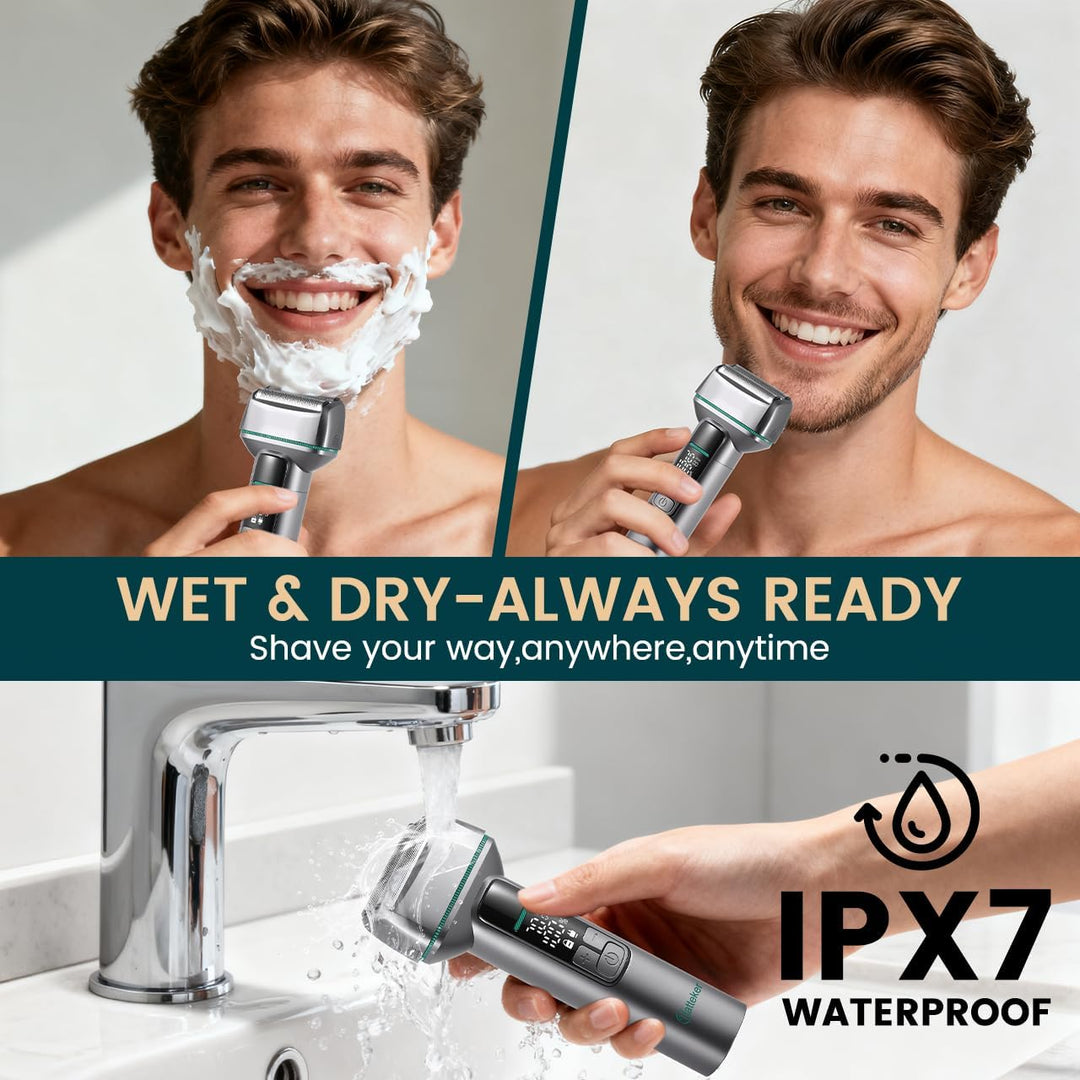 Wet & Dry Elektrorasierer für Männer, wasserdichter elektrischer Gesichtsrasierer, wiederaufladbarer