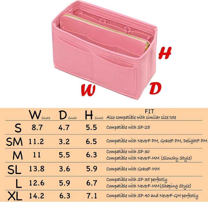 DailyPlus Geldbörse Organizer Einsatz mit Reissverschluss Filz Tasche Organizer Handtasche Organizer