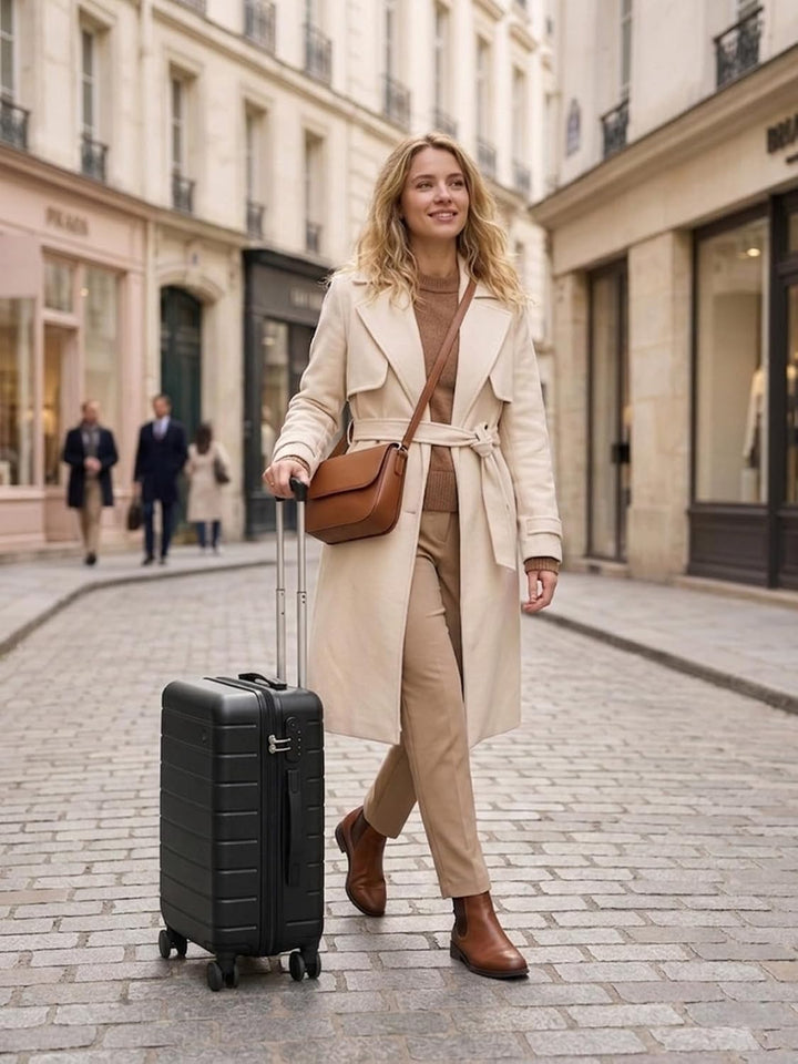 Shavont Mittelgrosser Koffer L, Hartschalenkoffer aus ABS, Leichter Trolley mit 4 Leisen 360° Doppel