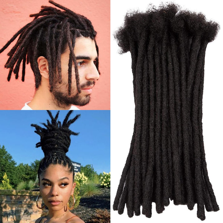 Dreadlock Extension 8 inch 100% Human Hair Afro Kinky 50 Strands Dreadlock Extensions for Man/Women