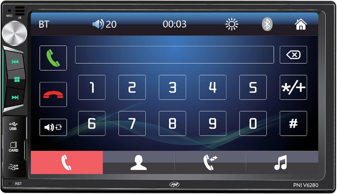 PNI V6280 Auto-Multimedia-Player mit Touchscreen, Bluetooth-Funktion, Mirror Link Android/iOS USB-Fu
