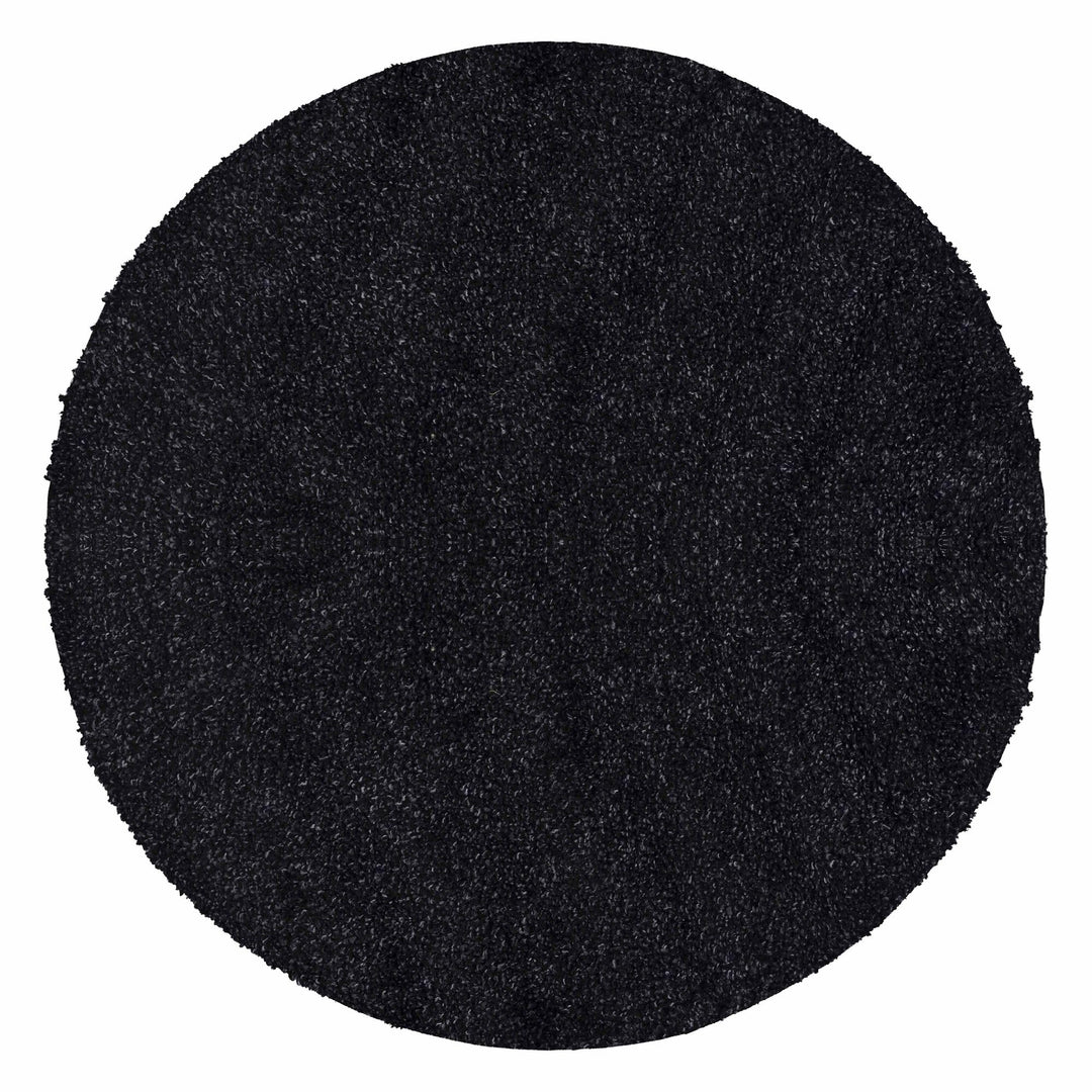 Carpetsale24 Teppich Wohnzimmer 120 cm Rund Anthrazit Shaggy Hochflor Einfarbig Modern Design - Rund