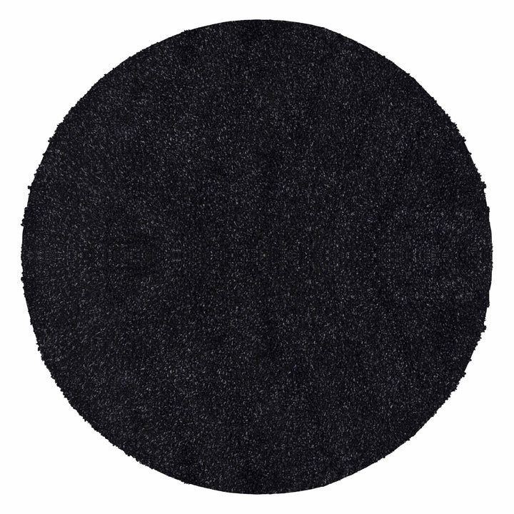 Carpetsale24 Teppich Wohnzimmer 120 cm Rund Anthrazit Shaggy Hochflor Einfarbig Modern Design - Rund