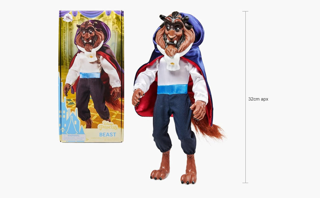 Disney Store Offizielle Biest-Puppe für Kinder, Die Schöne und das Biest, 32 cm, vollbewegliche Pupp
