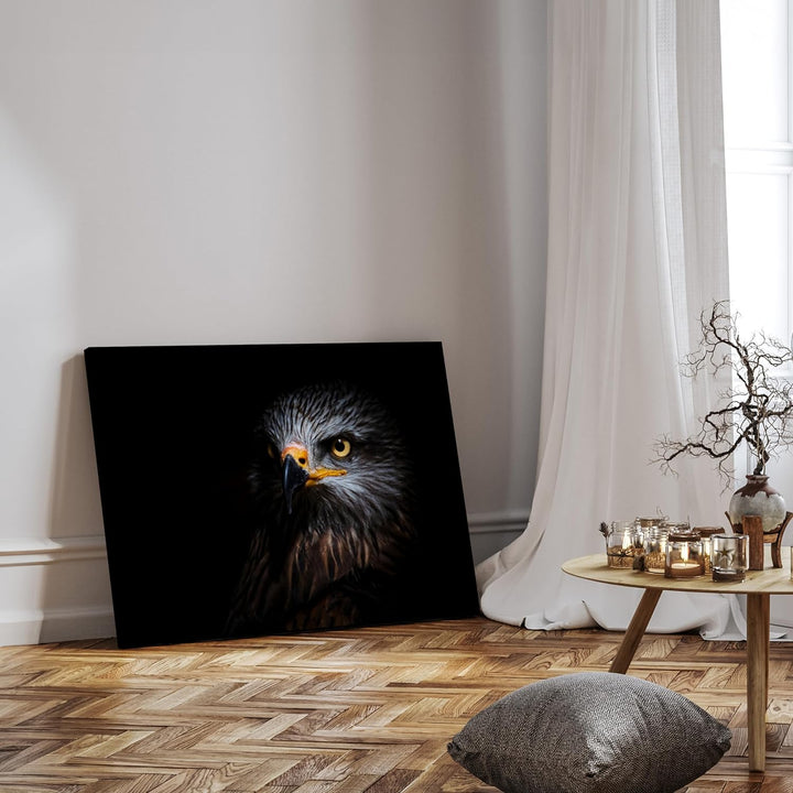 wandmotiv24 Leinwandbild Tiere 40x30cm, Querformat, Adler, Deko, Bilder auf Leinwand, Wanddeko, XXL