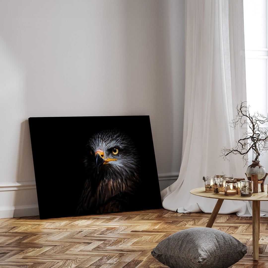wandmotiv24 Leinwandbild Tiere 80x60cm, Querformat, Adler, Deko, Bilder auf Leinwand, Wanddeko, XXL