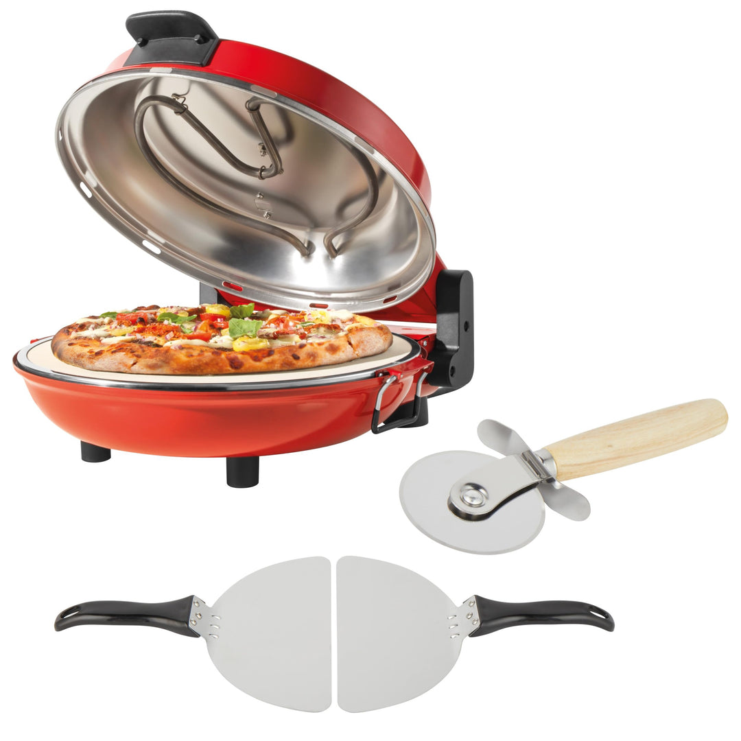 Petra PT5666VDE Elektrischer Pizzaofen - 1200W Drinnen Pizzabäcker, 5 Heizstufen, Schnelles Vorheize