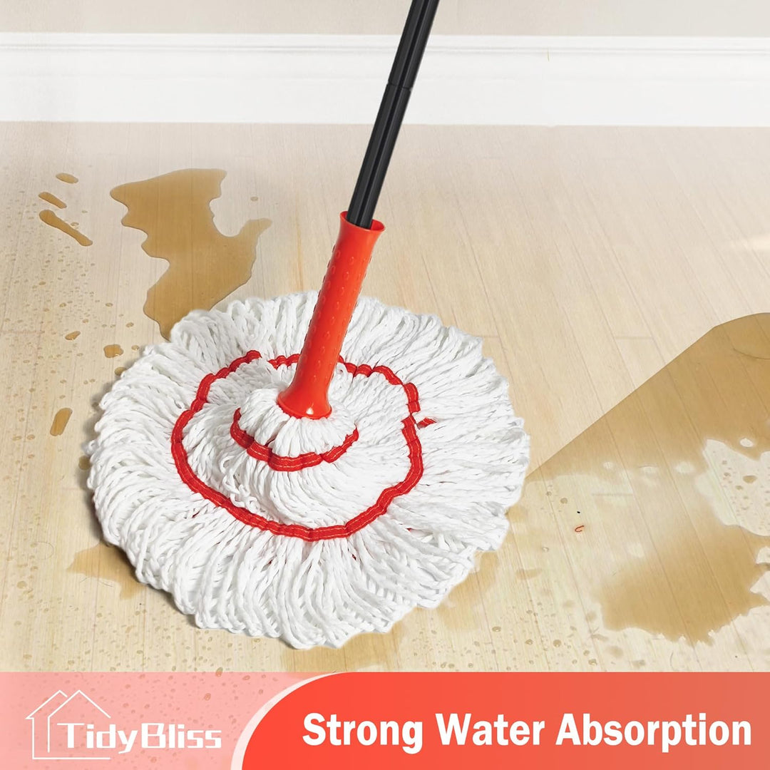 TidyBliss Bodenwischer Wischmopp, Wischer Boden mit 145 cm Langem Stiel, Selbst Wringing Mop, Microf
