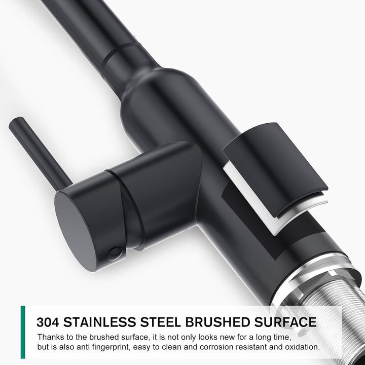 CREA Touch Sensor Wasserhahn Armatur Küche Ausziehbar, Küchenarmatur mit Brause Drei Wasserstrahlart