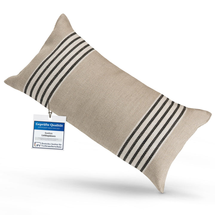 sositex | 1 Premium Saunakissen Lieblingskissen Reisekissen | Design: Moika | Masse: 45 x 22 cm, Lei