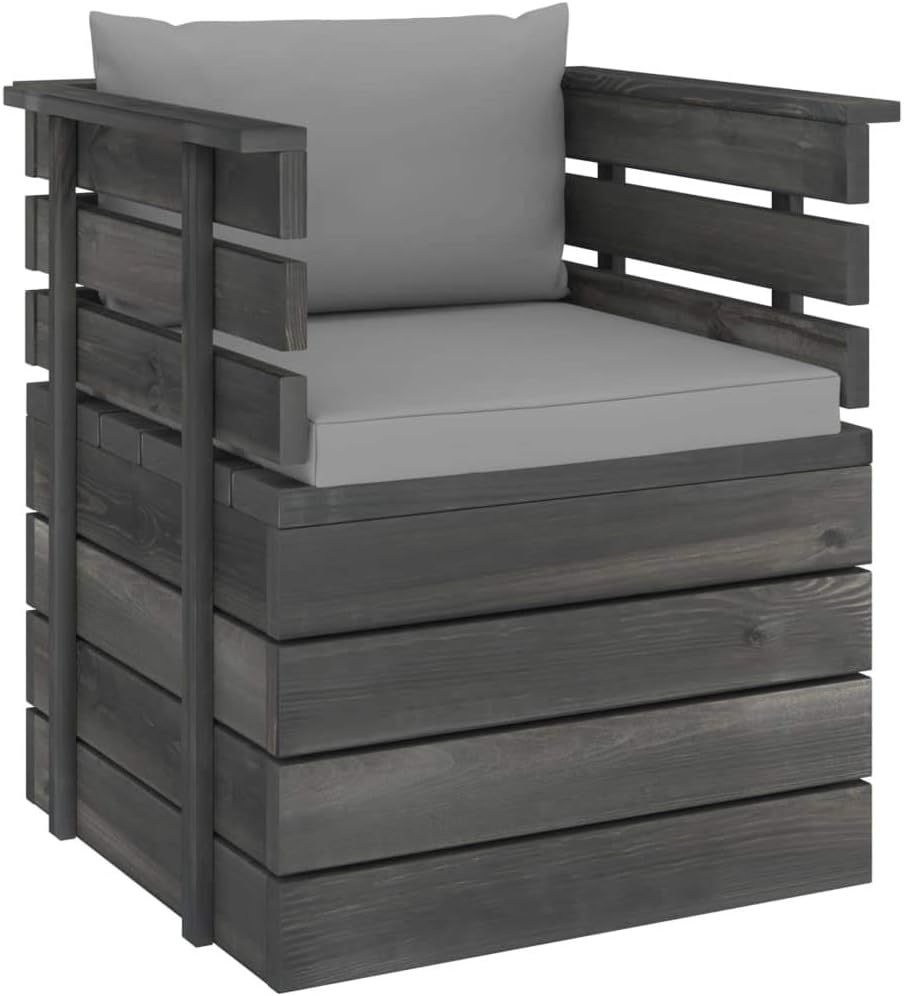 vidaXL Massivholz Gartensessel Loungemöbel Paletten Sessel Gartenmöbel Gartenstuhl Loungesessel mit