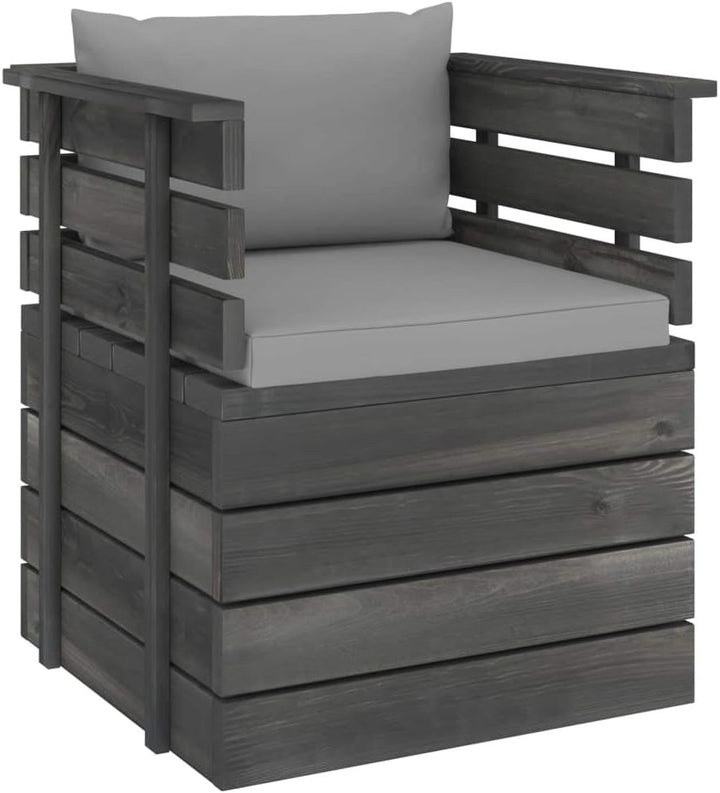 vidaXL Massivholz Gartensessel Loungemöbel Paletten Sessel Gartenmöbel Gartenstuhl Loungesessel mit