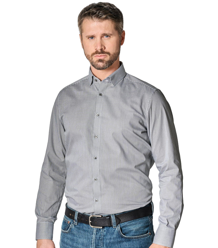 Venti Businesshemd gestreift Modern Fit Standard 38 Grün, Standard 38 Grün