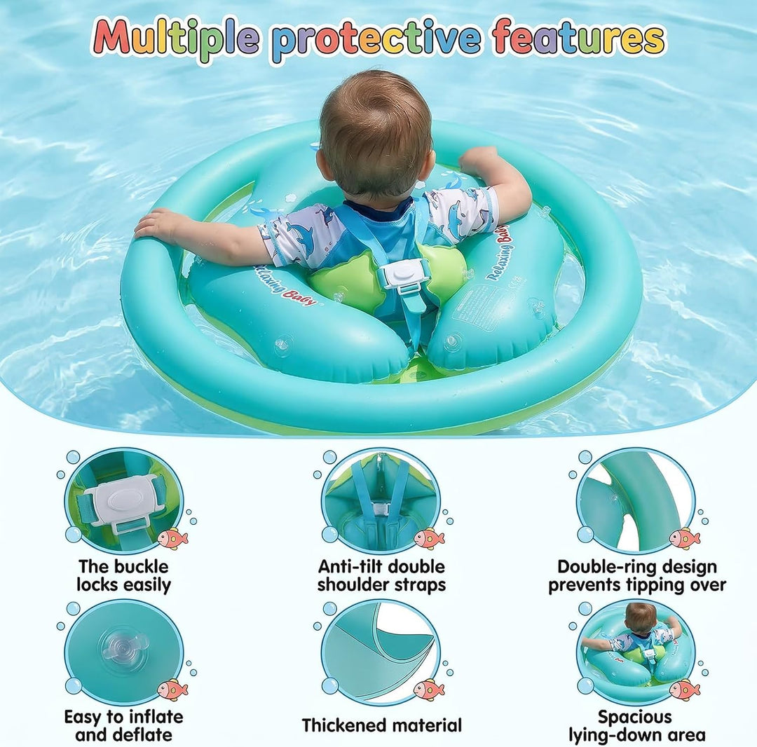 Schwimmring Baby mit Abnehmbarem Sonnendach 12 bis 36 Monaten(1-3 Jahr) Schwimmsitz Kinderbecken Bab