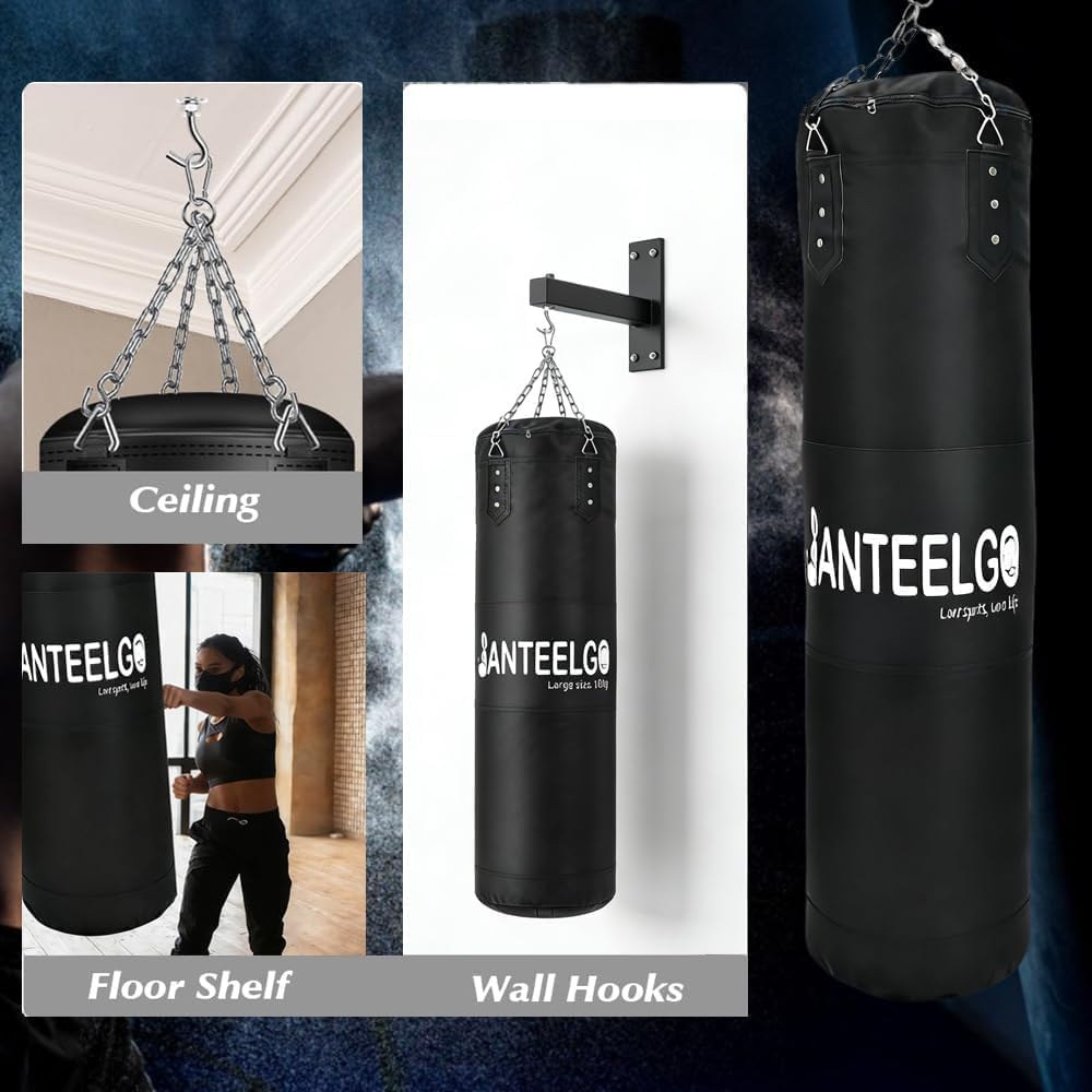 Boxsack Hängend für Erwachsene Kinder Ungefüllt: JanTeelGO 120cm Oxford Stoff Boxing Punching Bag Se