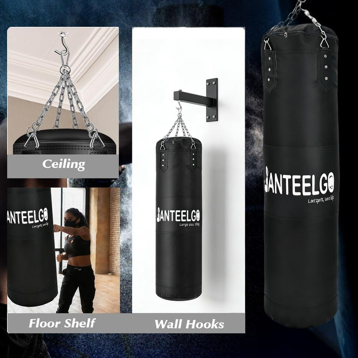 Boxsack Hängend für Erwachsene Kinder Ungefüllt: JanTeelGO 120cm Oxford Stoff Boxing Punching Bag Se