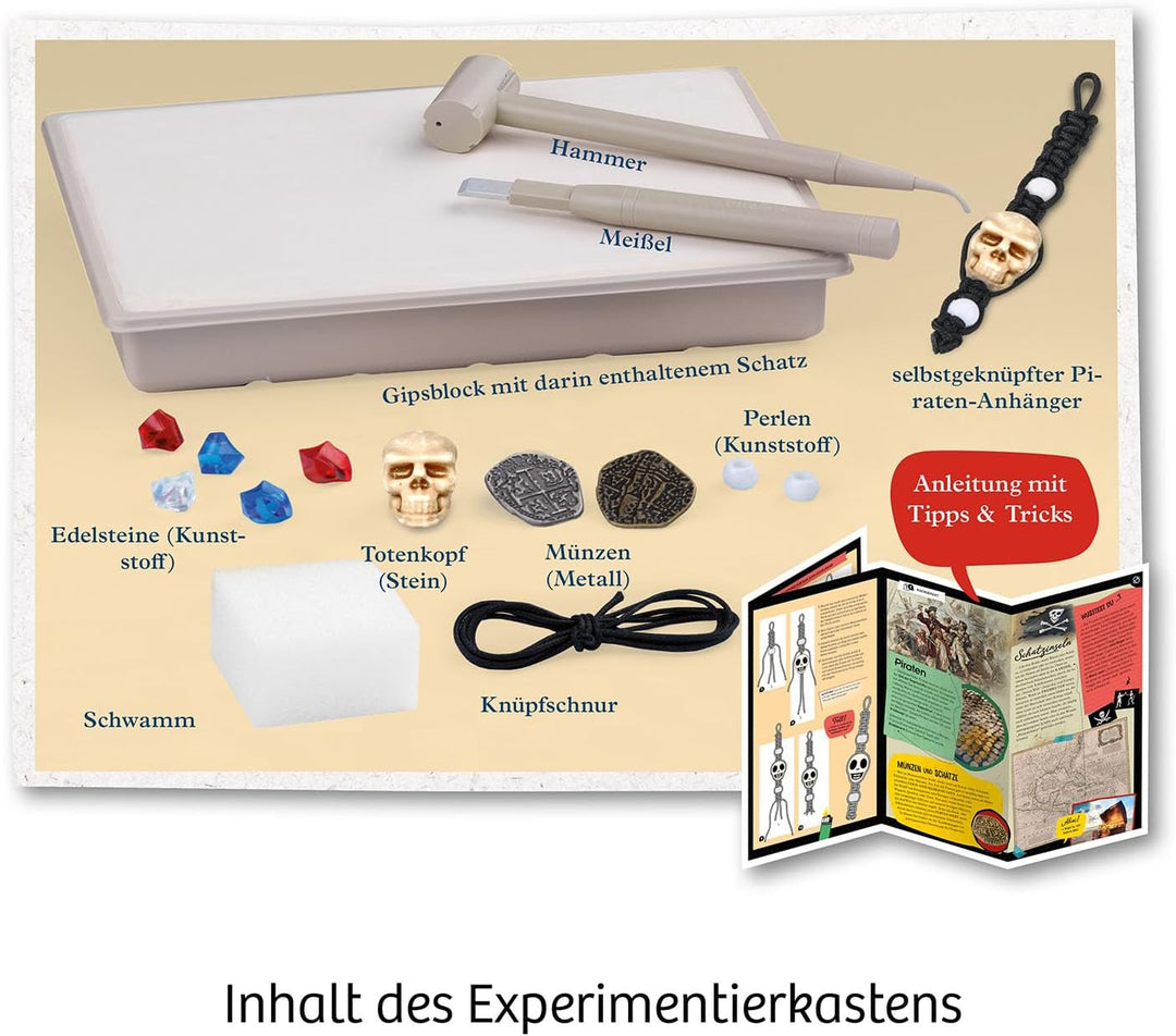 KOSMOS 657888 Piraten-Schatz Experimentierset, Ausgrabungs-Set für Kinder ab 7 Jahren, Schatzsucher,