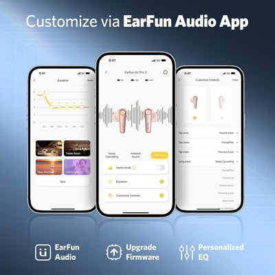 Bluetooth Kopfhörer In Ear, EarFun Air Pro 3 Kopfhörer Kabellose, Hybrid Aktive Geräuschunterdrückun