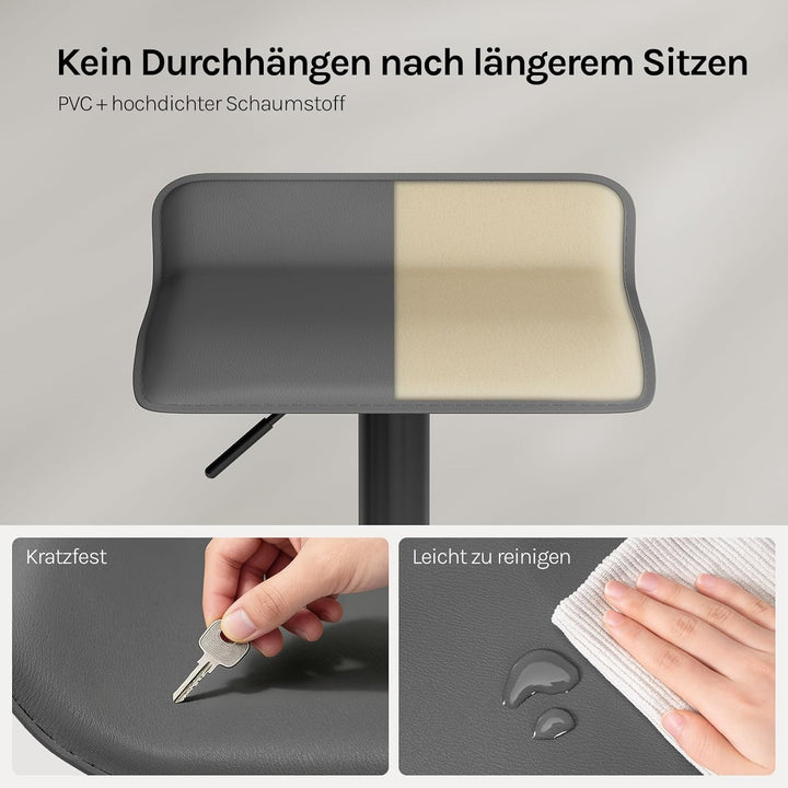 WOLTU Barhocker BH159gr-1 1er Set Barstuhl Tresenhocker Bistrohocker Designer Hocker, höhenverstellb