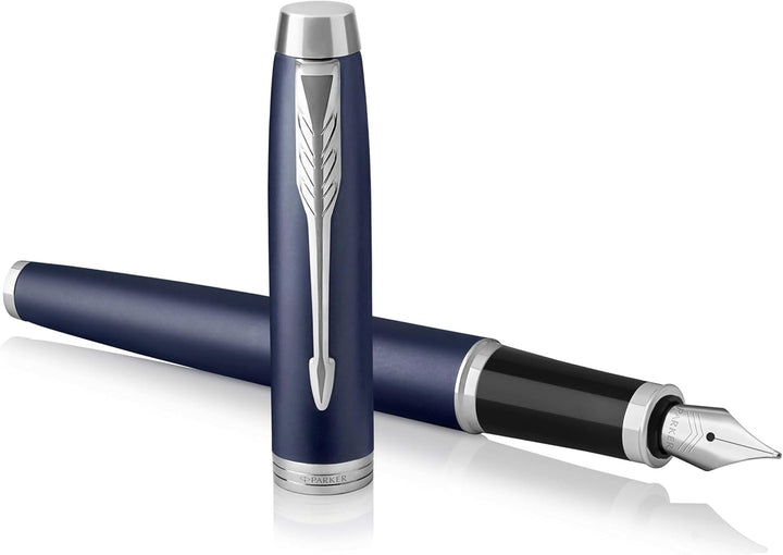 Parker IM Füller | Matte Blue | Füllfederhalter mit feiner Feder und blauer Tinte | Geschenkbox