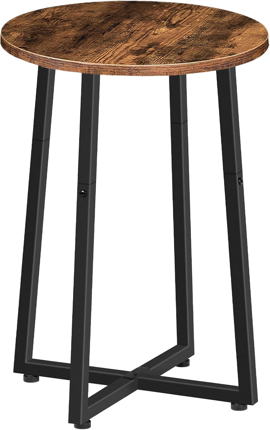 HOOBRO Beistelltisch, Couchtisch mit Stabilem X-Förmigem Metallrahmen, 40 cm Nachttisch Kleiner rund
