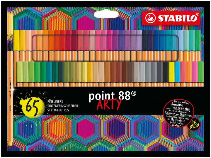 Fineliner - STABILO point 88 - ARTY - 65er Pack - mit 65 verschiedenen Farben, 65er Pack