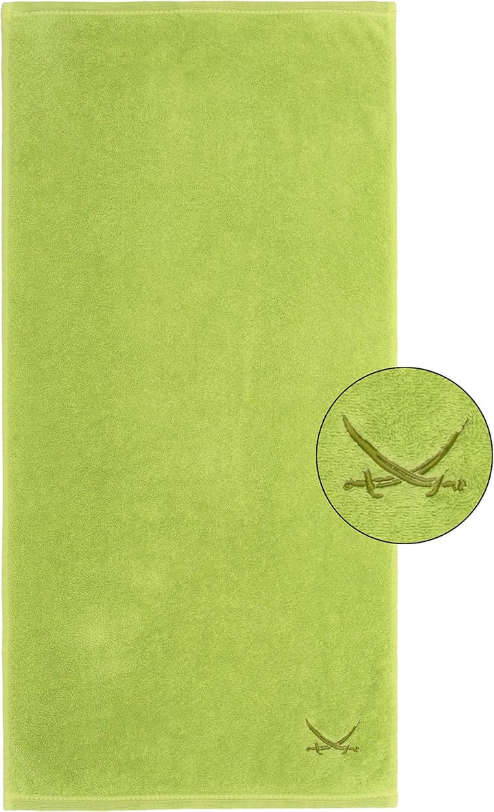 Sansibar Handtuch 4er Set 50x100 cm 100% Baumwolle mit gesticktem Säbel Logo Badtuch Grün 4er Set Gr