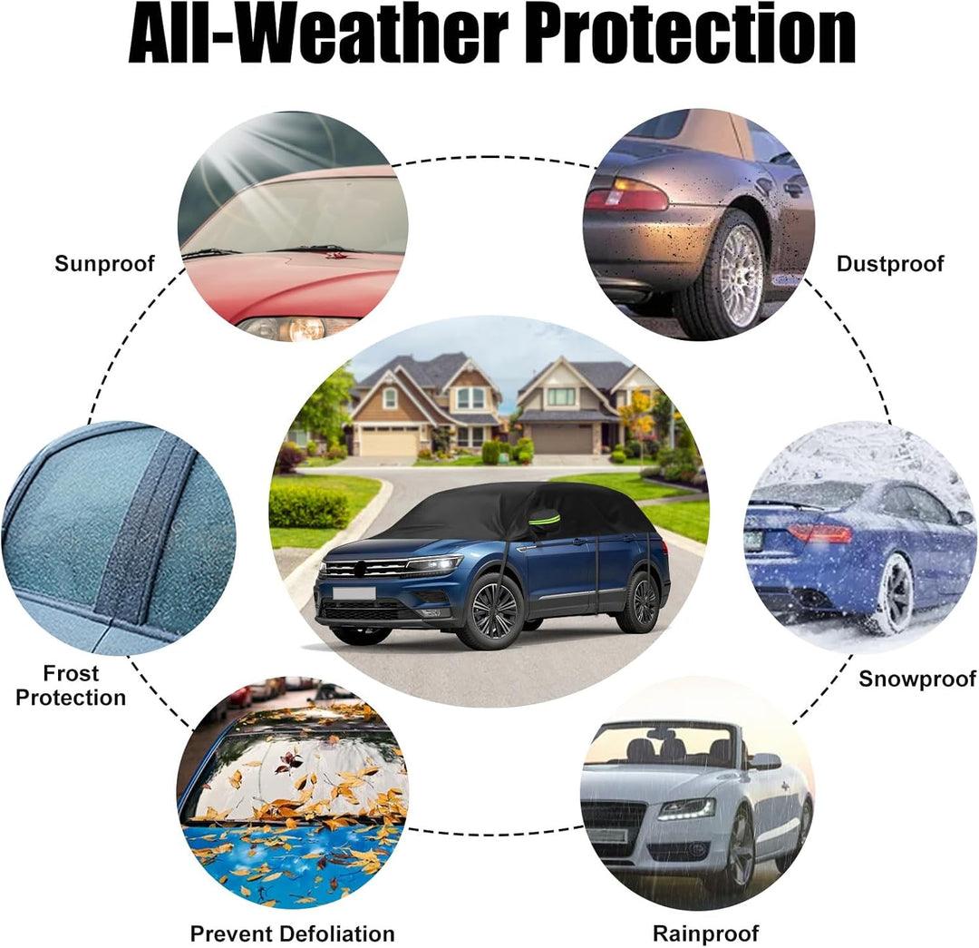 Autoabdeckung Wasserdicht Ersatz für VW Tiguan (SWB) 2007-2018/2016-2023, Halbgarage, Autohülle Auto
