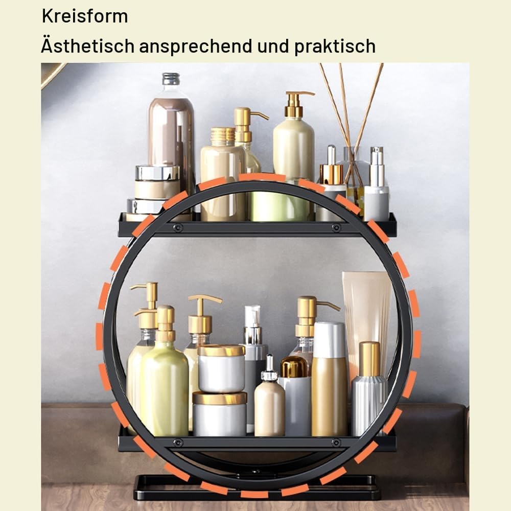 Make-up-Organizer für Schminktisch, 2-stöckig, Badezimmer-Arbeitsplatten-Organizer, Hautpflege, Kosm