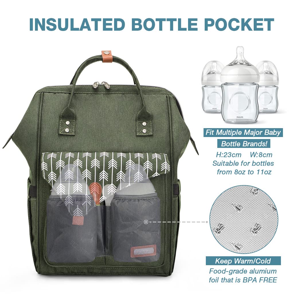 Lekebaby Baby Wickelrucksack Wickeltasche mit Wickelunterlage Multifunktional Grosse Kapazität Babyt