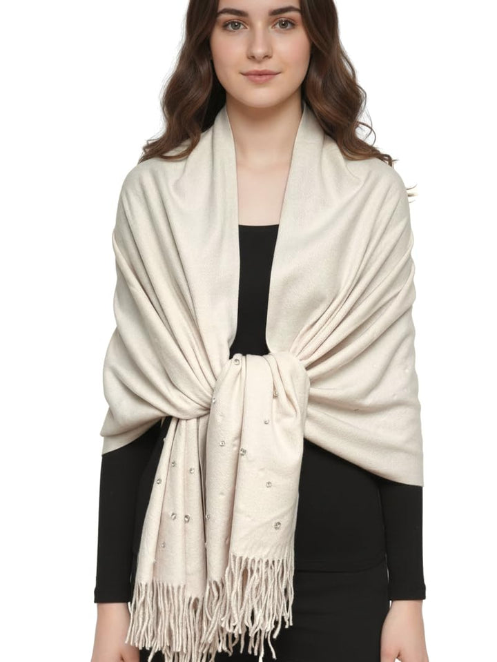 Van Der Rich® - Schals und Stolen mit Strass für Abendgarderobe - Damen 38325-beige, 38325-beige