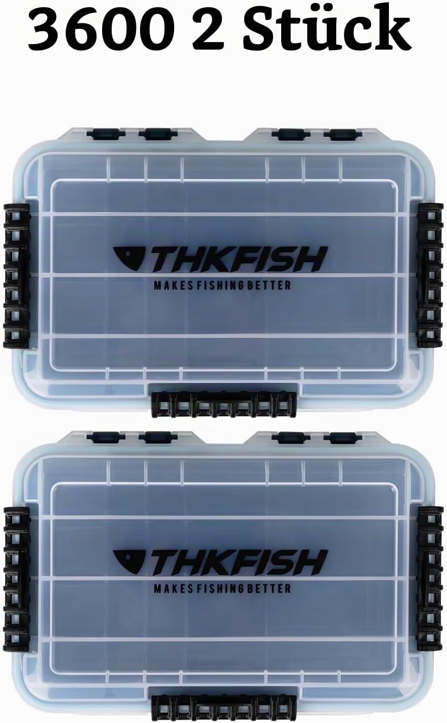 THKFISH Angelbox 3600 Köderbox 3700 Angeln Tackle Box Angelkoffer 2 Stück Wasserdicht sich hin- und