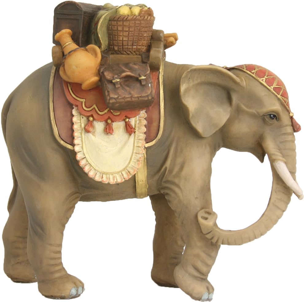 FADEDA Elefant mit Gepäck/Höhe:16 cm/handbemalt/detailgetreue Krippen Figuren - Weihnachten Tisch De