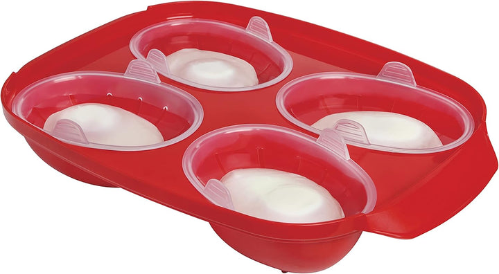 Sistema Microwave Eierpochierer für 4 Eier, rot Egg Poacher, Egg Poacher