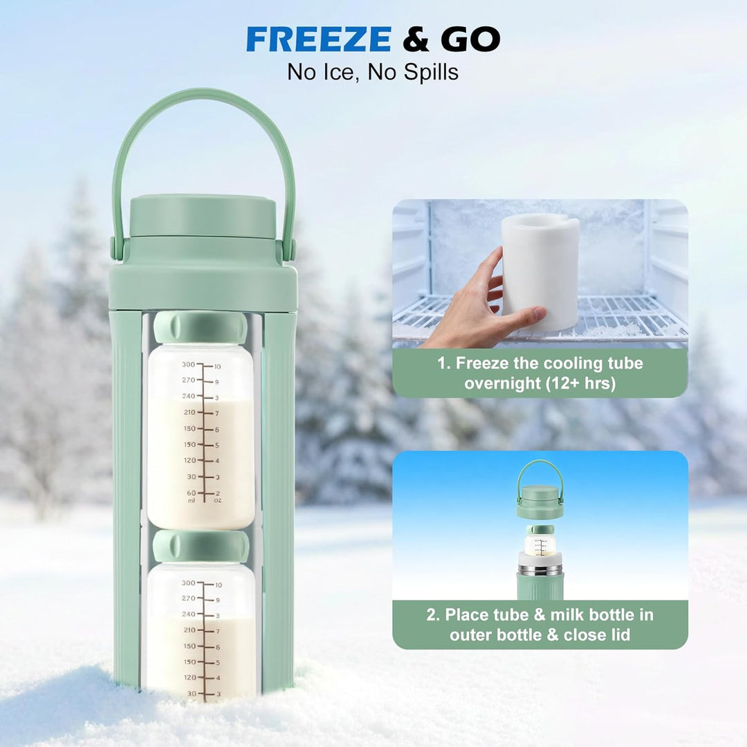 Tragbarer Muttermilchkühler für draussen (600ml), 24H Frische durch 360°-langzeitige Gesamtkühlung,