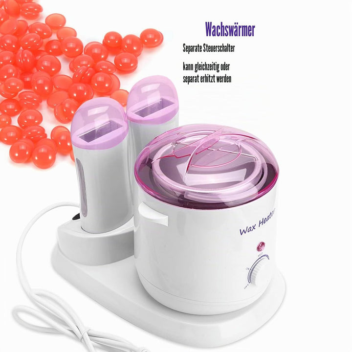 Waxing Wachswärmer, Elektrischer Wachserhitzer 2 Stück 100G Wax Enthaarung Roller+800G Wachsmaschine