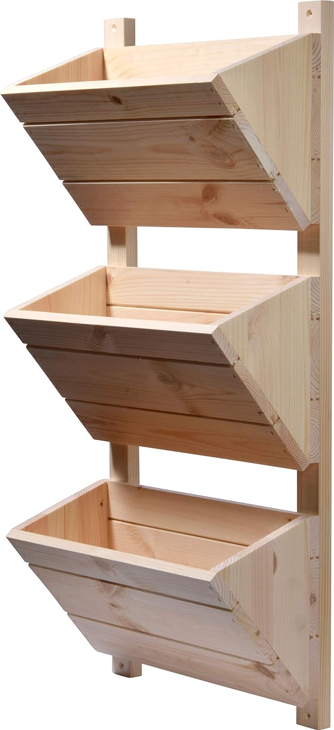 dobar® Green Label 58383FSCe Wandbeet mit 3 Pflanzkästen | Blumentreppe aus Holz | Blumenleiter für
